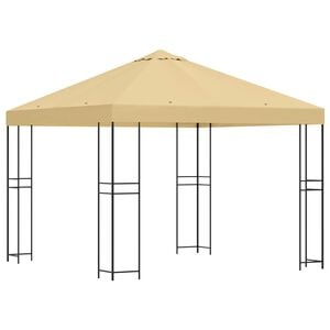 vidaXL Pavillon 3 x 3 m Cremefarvet Polyester og St&aring;l 190 gsm
