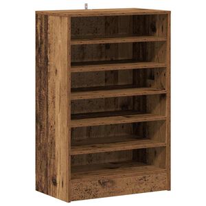 vidaXL skoskab 60x35x92 cm konstrueret tr&aelig; antikt eg