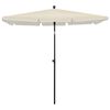 vidaXL parasol med stang 210x140 cm sandfarvet
