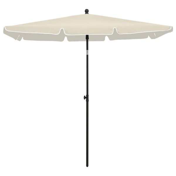 vidaXL parasol med stang 210x140 cm sandfarvet
