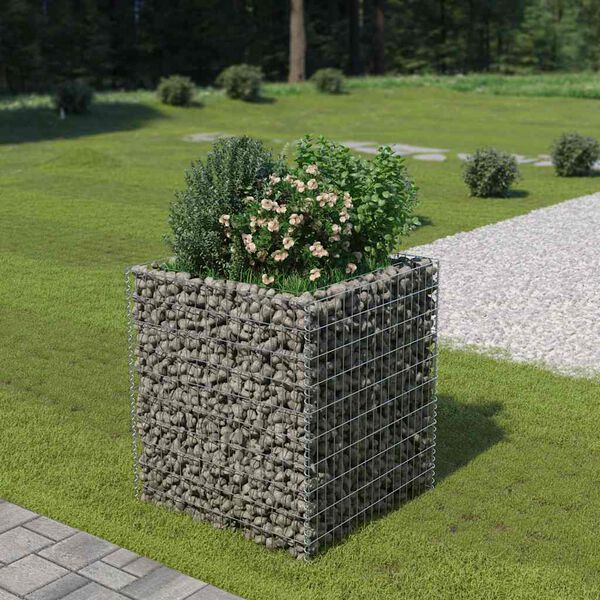 vidaXL gabion-højbed 90x90x100 cm galvaniseret stål