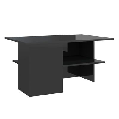 vidaXL sofabord 90x60x46,5 cm spånplade sort højglans