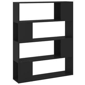 vidaXL bogskab/rumdeler 100x24x124 cm konstrueret tr&aelig; sort