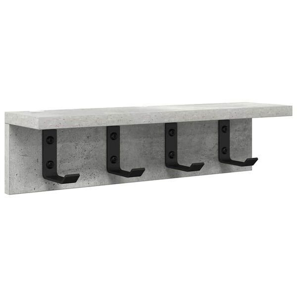 vidaXL V&aelig;gmonteret Jakkeholder Beton Gr&aring; 40 x 10,5 x 10,5 cm