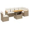vidaXL sofas&aelig;t til haven 7 dele med hynder polyrattan beige
