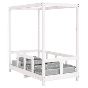 vidaXL sengeramme til juniorseng 70x140 cm massivt fyrretr&aelig; hvid