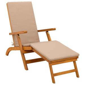 vidaXL Reclinerende og foldbar liggestol Massivt Akacietr&aelig;
