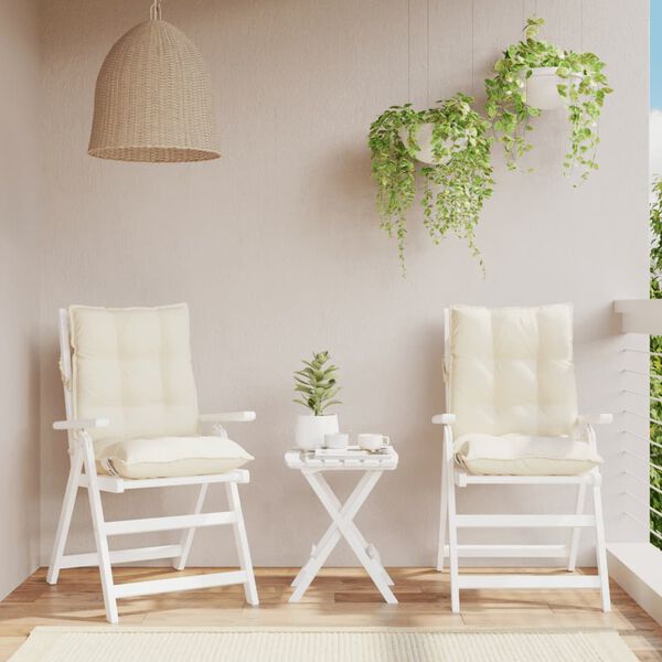 vidaXL stolehynder med lav ryg 2 stk. oxfordstof cremefarvet