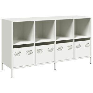 vidaXL sk&aelig;nk 135x39x73,5 cm koldvalset st&aring;l hvid