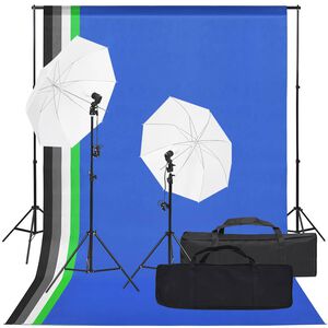 vidaXL fotostudies&aelig;t med lampes&aelig;t og baggrund