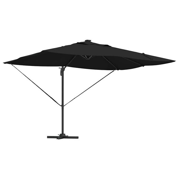 vidaXL Parasol med l&aring;s Sort 352 x 251 x 265 cm Polyester og Aluminium