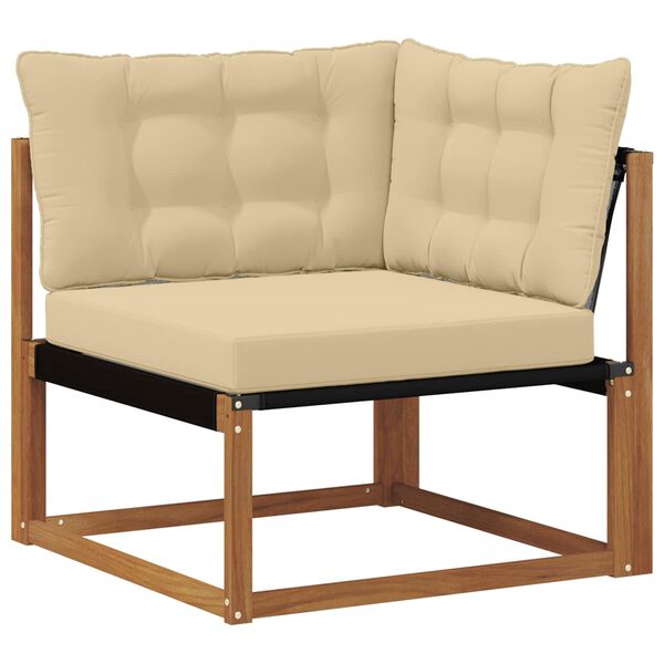 vidaXL Udend&oslash;rs sofagruppe med pude 4 pcs Naturlig og Beige