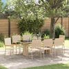 vidaXL Have Spisebordss&aelig;t 9 pcs Beige polyrattan