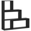 vidaXL Rumdivider boghylde 123 x 29 x 123 cm Konstrueret tr&aelig; Sort eg