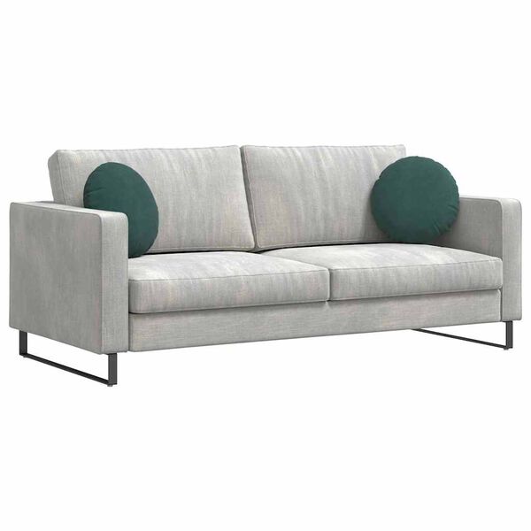 vidaXL Sædepuder 2 pcs Mørkegrøn Ø 40 x 13 cm Fløjl