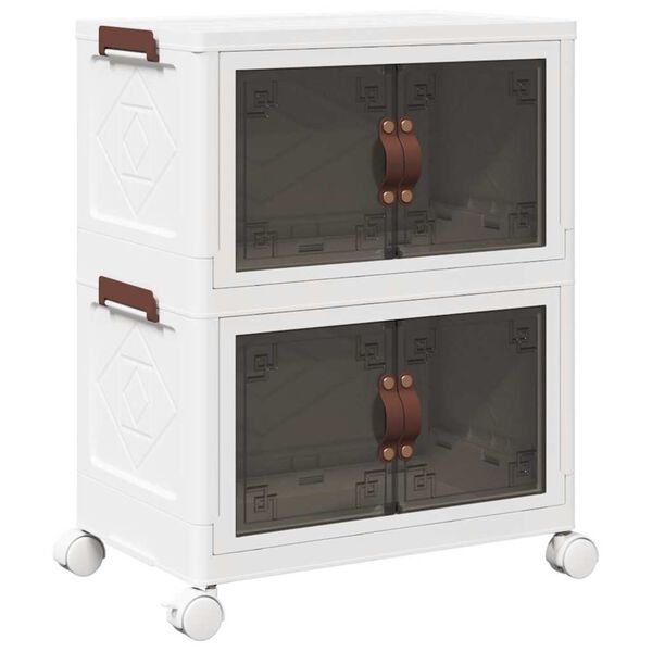 vidaXL Stabelbar opbevaringskasse med hjul 2-etagers 28 L