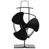 vidaXL varmedrevet ovnventilator 3 blade sort