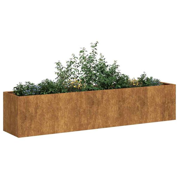 vidaXL plantekasse rustfarvet 200x40x40 cm forvitringsst&aring;l