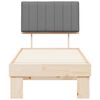 vidaXL Sengestel med Polstret Hovedgavl Lysegr&aring; 80 x 200 cm