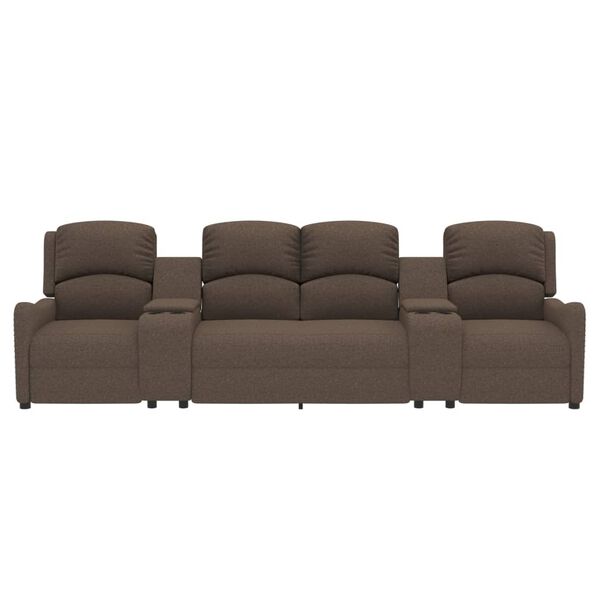 vidaXL 4-personers massagestol med kopholdere stof gråbrun