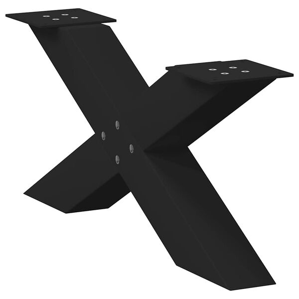 vidaXL sofabordsben X-formet 2 stk. sort 70 x (30-31) cm st&aring;l