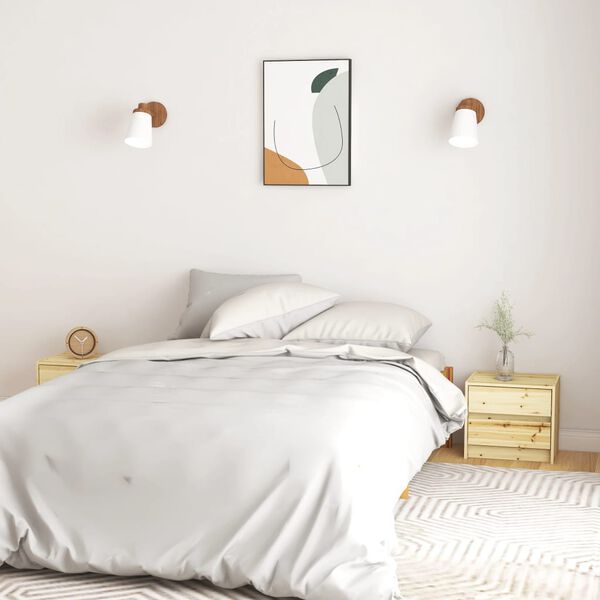 vidaXL sengeskab 2 stk. 40x30,5x35,5 cm massivt grantr&aelig;