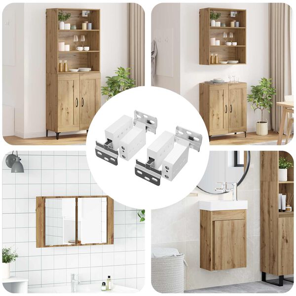 vidaXL Kabinet h&aelig;ngende beslag 2 pcs Hvid 70 x 48 x 19 mm