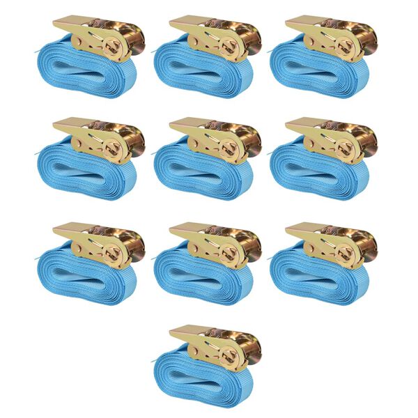 vidaXL surringsbånd 10 stk. 0,8 ton 4 m x 25 mm blå