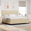 vidaXL Box spring seng med madras Creme 200 x 200 cm Stof