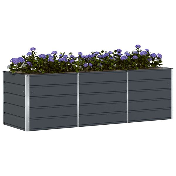 vidaXL Plantekasse Antracit 240 x 80 x 75 cm St&aring;l