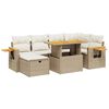 vidaXL sofas&aelig;t til haven 7 dele med hynder polyrattan beige