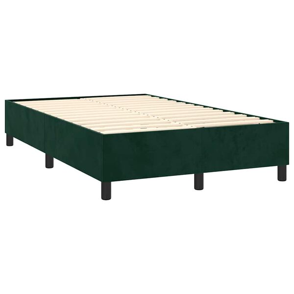 vidaXL Boxspring sengeramme M&oslash;rkegr&oslash;n 120x200 cm Fl&oslash;jl