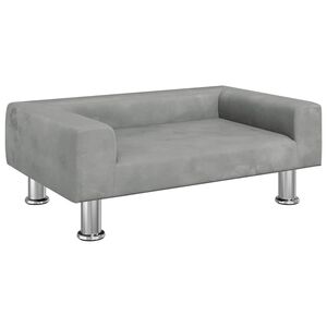 vidaXL hundeseng 70x45x26,5 cm velour lysegr&aring;
