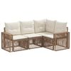 vidaXL Havesofa S&aelig;t 4 stk. 4-personers Beige og cremehvid polyrattan