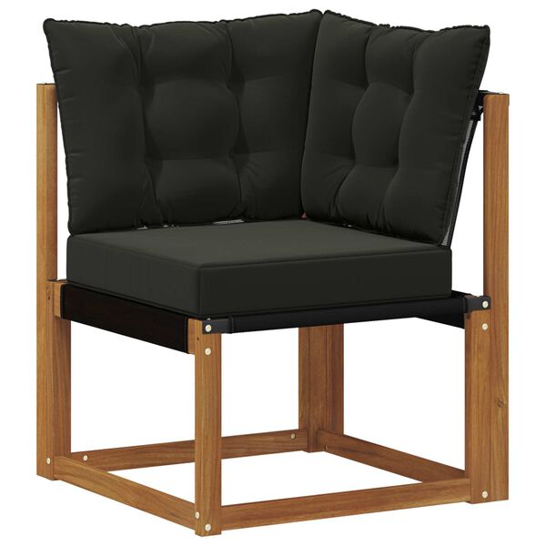 vidaXL Udend&oslash;rs sofagruppe med pude 6 pcs Naturlig og sort