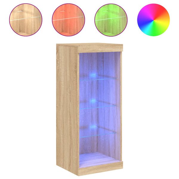 vidaXL sk&aelig;nk med LED-lys 41x37x100 cm sonoma-eg