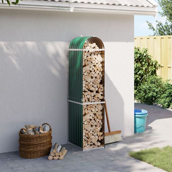 vidaXL br&aelig;ndestativ 40x45x170 cm galvaniseret st&aring;l gr&oslash;n