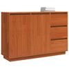 vidaXL Sideboard med skuffe Brun eg 111 x 34 x 75 cm Massiv fyrretr&aelig;