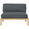 vidaXL Sofa S&aelig;t med pude Antracit 120 x 80 x 69 cm Massivt Akacietr&aelig;