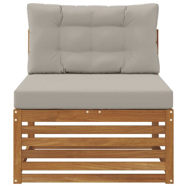 vidaXL Udend&oslash;rs Midtersofa Massivt Akacietr&aelig; Naturfarvet