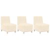 vidaXL Modulsofa enhed uden arme 3 pcs Creme 55 x 74 x 82 cm