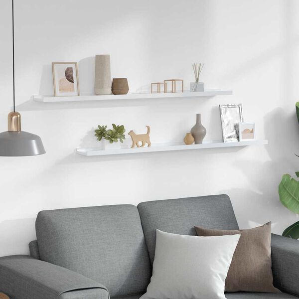 vidaXL v&aelig;ghylder 2 stk. 100x9x3 cm hvid h&oslash;jglans