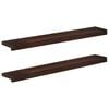 vidaXL Vindueskarme 2 stk. M&oslash;rk Brun 90 x 15 x 2 cm Solid b&oslash;g