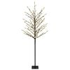vidaXL LED-juletr&aelig; med kugler Sort 18 x 18 x 150 cm St&aring;l 185 LED'er