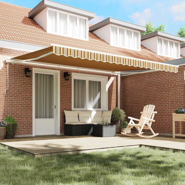 vidaXL Utrækkelig Markise Flerfarvet 450 × 300 cm Stof og stål