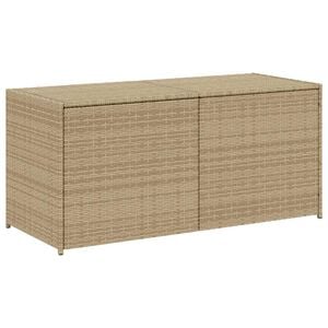vidaXL opbevaringsboks til haven 283 l polyrattan beige