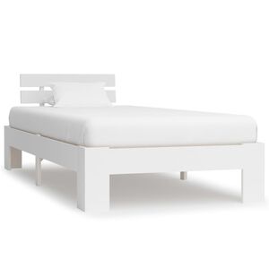 vidaXL Sengeramme uden madras massivt fyrretr&aelig; 100x200 cm hvid