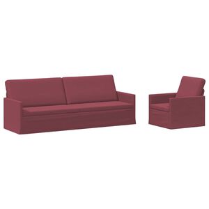 vidaXL Sofa S&aelig;t 2 pcs Vinr&oslash;d Stof