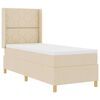 vidaXL Box spring seng med LED-lysstrimler Creme 80 x 200 cm Stof