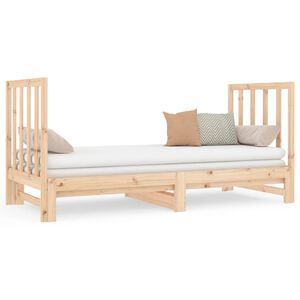 vidaXL daybed med udtr&aelig;k 2x(90x190) cm massivt fyrretr&aelig;
